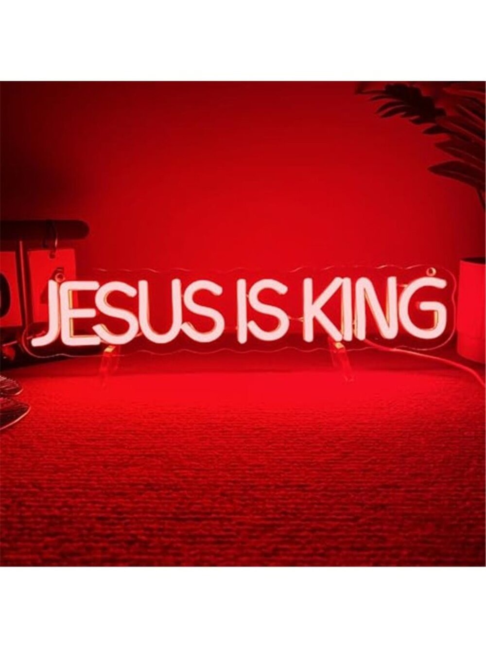 ✝️ Jesus is King Neon LED Sign Christian GOD Church USB Powered Dimmable Light